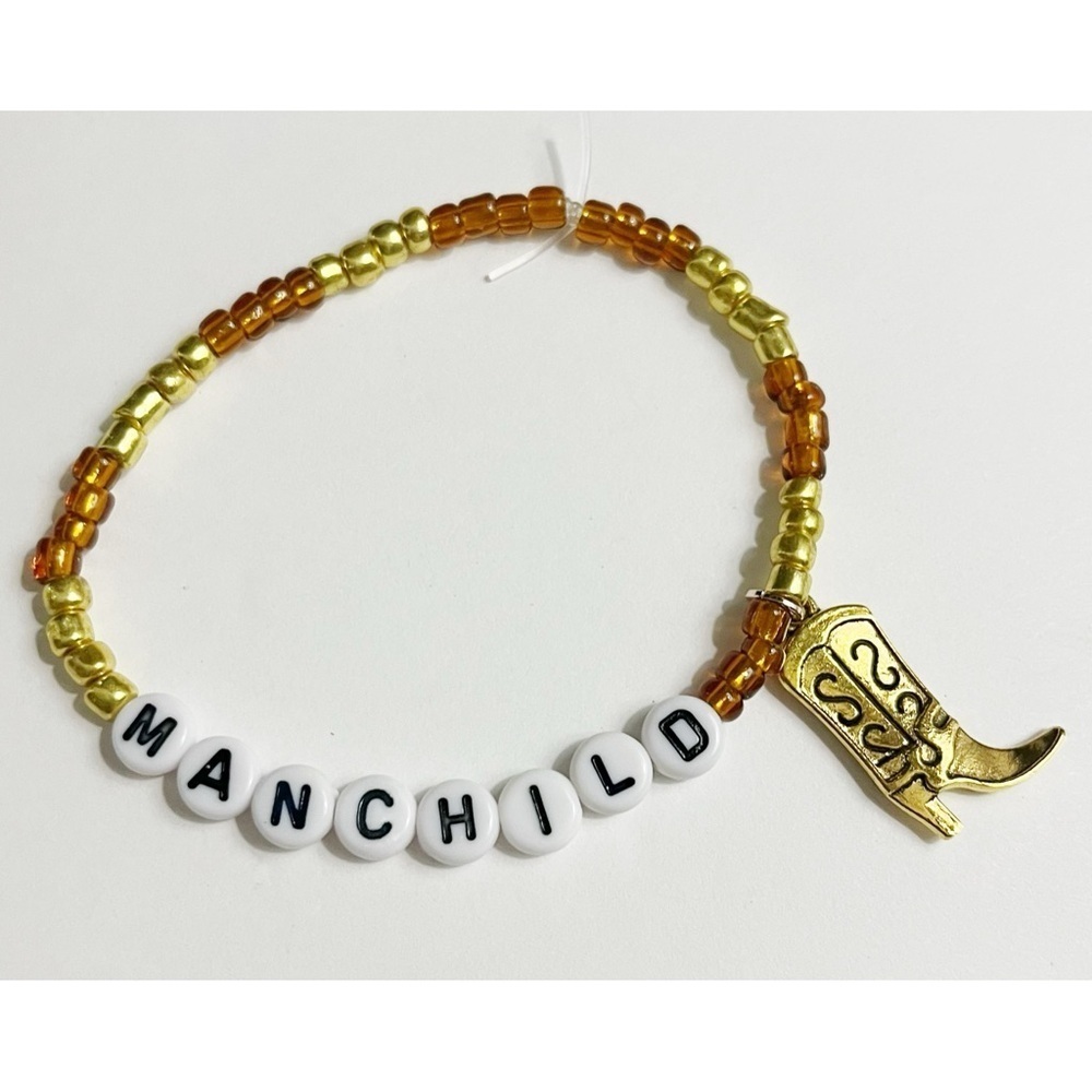 Sabrina Carpenter Manchild Beaded Bracelet with Cowboy Boot Charm